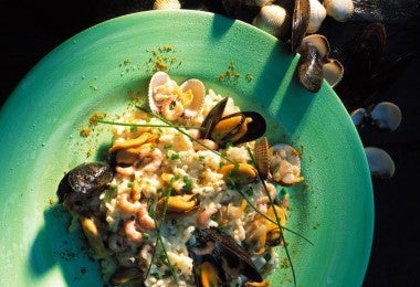 Receta de risotto con mejillones