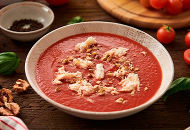 Sopa de tomate con pollo para rellenar el panne cook