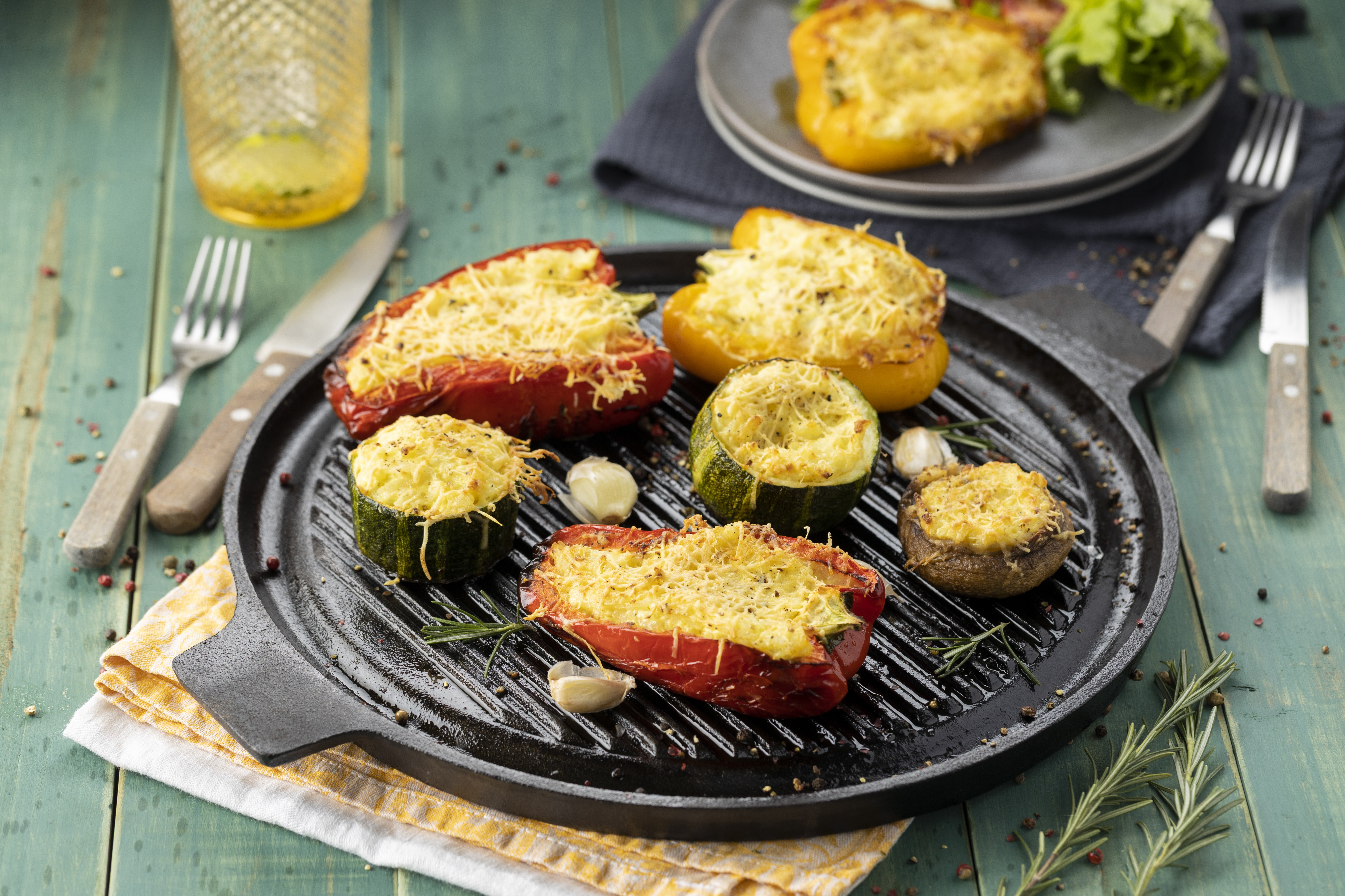 Vegetales rellenos a la parrilla