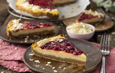 Tarta de ricotta y frambuesa