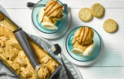 Helado de Plátano, Manjar y Galletas