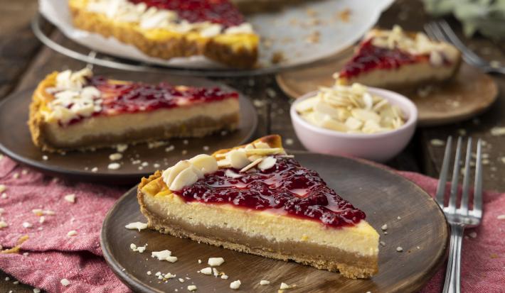 Tarta de ricotta y frambuesa