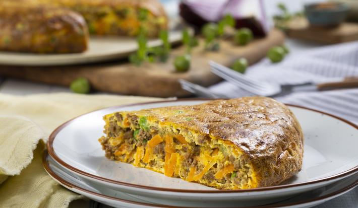 Tortilla de carne y verduras