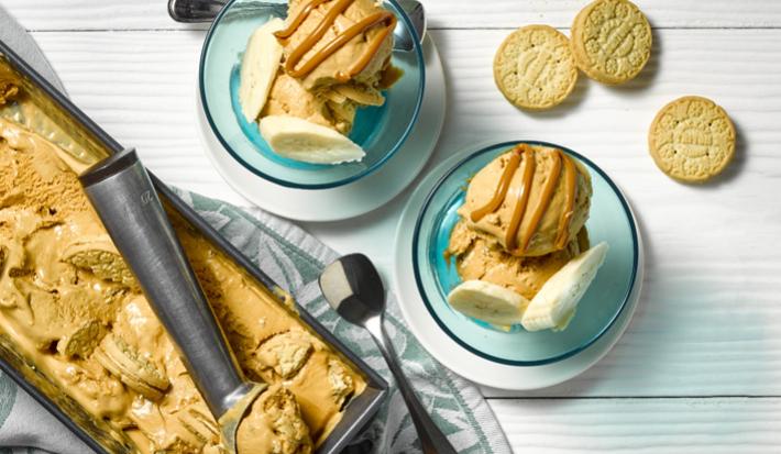 Helado de Plátano, Manjar y Galletas