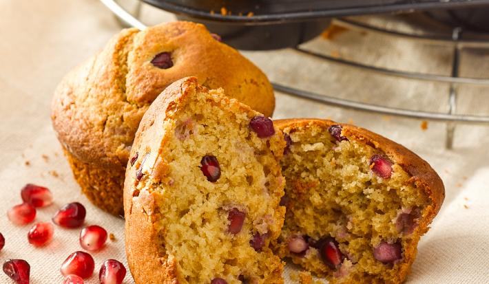 Muffins de Granada, Miel y Chocolate sin Azúcar