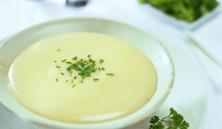 crema liviana de papas con yogurt