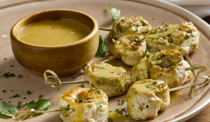 Rollitos de Pollo con Salsa Agridulce