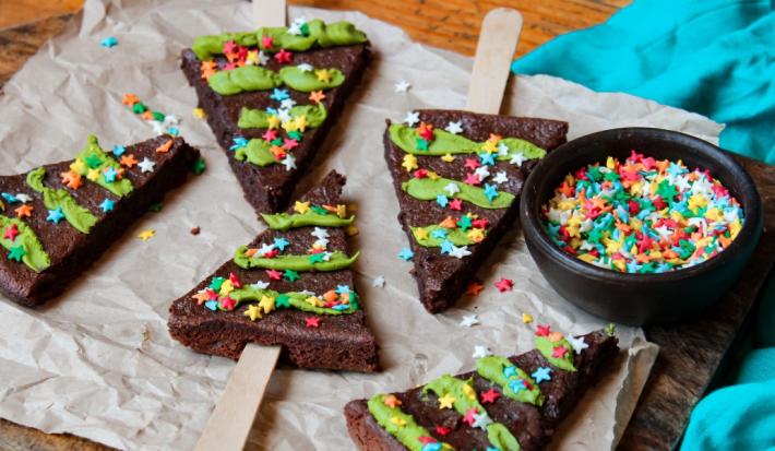 Brownies navideños