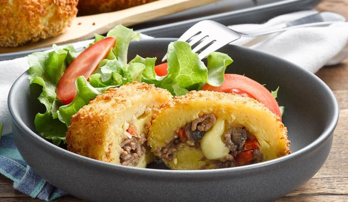 Papas Rellenas con Pino de Carne y Verduras