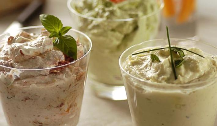 Dips de palta y mediterraneo