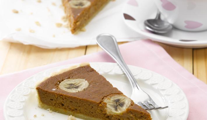 Tarta Gratinada de Manjar y Plátano