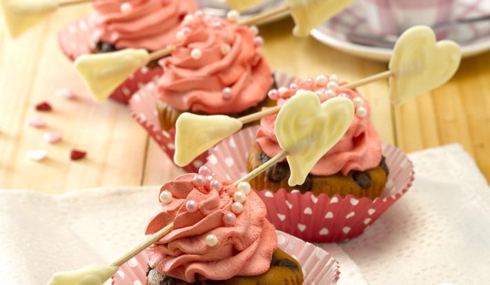 Cupcakes de Manjar Con Chips de Chocolate