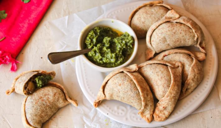 Mini empanadas integrales de pino de champiñón