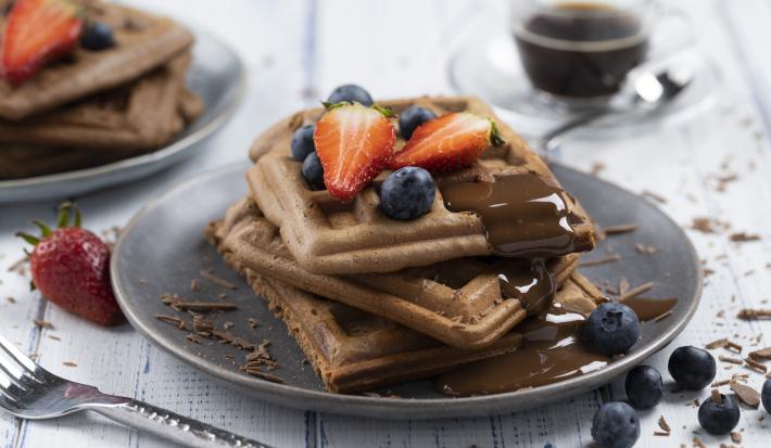 Waffles de chocolate