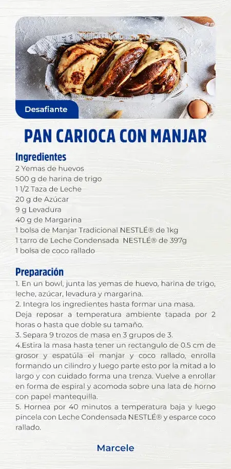 Pan carioca con manjar